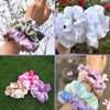25 Pack White Scrunchies for Tie Dye Kit Party Supplies, White Cotton Hair Elastic Ponytail Holder Hair Scrunchies for Women