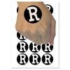 Letter R Uppercase Cute Typewriter Font Temporary Tattoo Water Resistant Fake Body Art Set Collection - 15 2" Tattoos (1 Sheet)