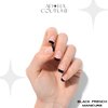 Adora Couture Semi Cured Gel Nail Strips French Tip |20pcs Black French Tip Nails Clear Base French Manicure Strips Nail Wrap Gel Nail Sticker | Gel Nail Stickers with UV Light French Tip (Gotham)