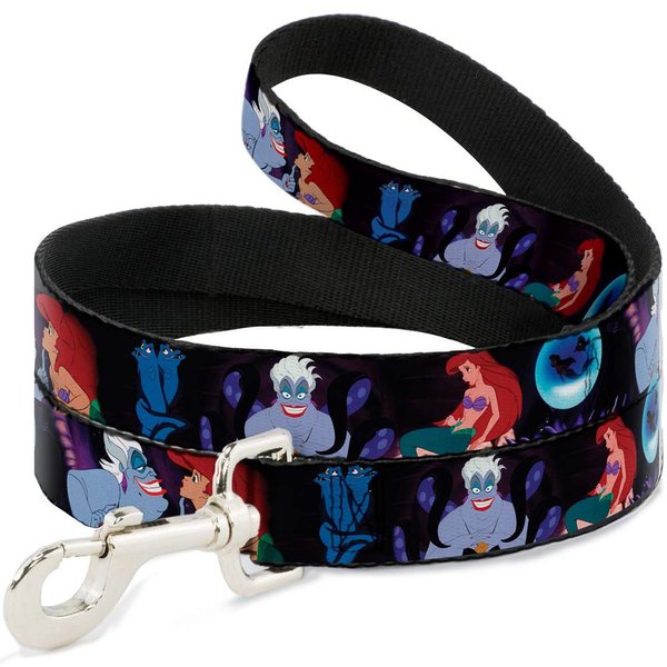 Buckle-Down Pet Leash - The Little Mermaid Ariel & Ursula Scenes - 6 Feet Long - 1" Wide