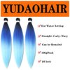 Pre Stretched Braiding Hair 26 Inch Ombre Red Kanekalon Braiding Hair Extensions Hot Water Setting Crochet Box Braids Hair (26 Inch (Pack of 3), Black-Blue-Sky Blue)