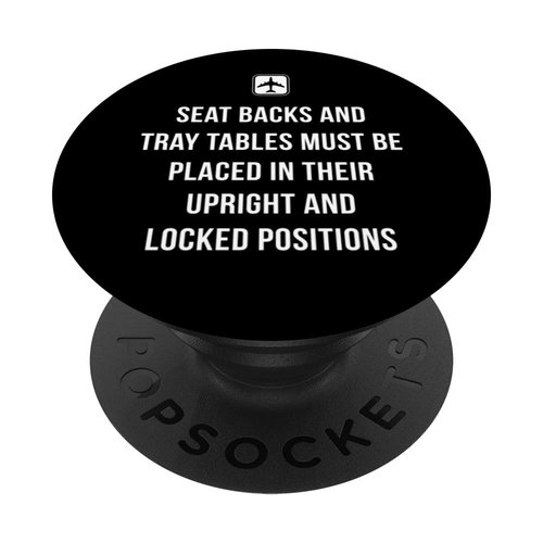Seat Back Tray Lock Airplane Flight Passenger Airport Pilot PopSockets Swappable PopGrip