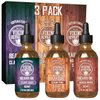 Viking Revolution Beard Oil for Men 3 Pack - Natural Mens Beard Oil Variety Set - Sandalwood, Pine and Cedar, Clary Sage Scents - Beard Conditioning and Moisturizing for a Healthy Beard (3 Pack, 1oz)