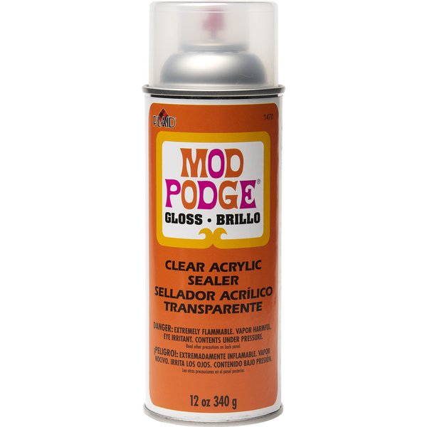 Mod Podge Spray Acrylic Sealer that is Specifically Formulated to Seal Craft Projects, Dries Crystal Clear is Non-Yellowing No-Run and Quick Drying, 12 ounce, Gloss