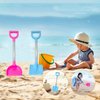 Beach Shovel,4Pcs 15In Stainless Steel Sand Shovels with Plastic Spade and Handle Scoop Durable Sandbox Toys Set Outdoor Digging Gardening Tools Kit Summer Garden Snow Backyard Lightweight Accessories