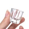 Rolabling Glass Crystal Dappen Dish Nail Art Acrylic Powder Holder Liquid Cup for Manicure Tools(2 pcs no lid)