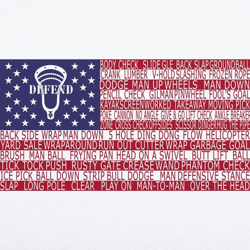 CafePress Lacrosse Defense Flag Wall Decal 35x21 Wall Decal, Vinyl Wall Peel, Reusable Wall Cling