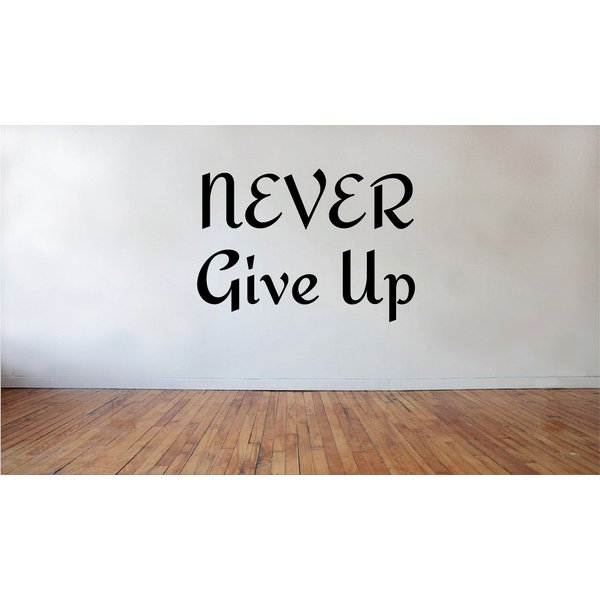 Blinggo Never Give Up Removable Vinyl Wall Decal Home Décor