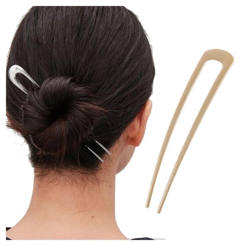 Andelaisi Boho Gold Hair Sticks Hair Clip Vintage U Shape Hair Slide Hairpin French U Shape Hair Stick Clip Vintage Metal Hair Forks Bun Holder Barrette Decorative Hair Accessories for Women Headdress