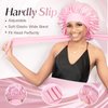 BONNET QUEEN Silk Bonnet for Sleeping Women Hair Bonnet Double Layer Satin Bonnet Tie Bonnet Sleep Satin Hair Wrap Night Cap for Curly Hair Pink