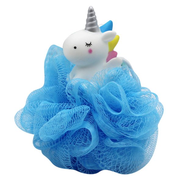 Caviotess Unicorn Bath Mesh Shower Ball Pouf Loofahs Exfoliating Bath Sponge Body Cleaner for Children Kids