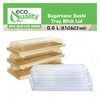 EcoQuality Small Compostable Sushi Trays with Lids - Natural Sugarcane Bagasse Take Out Sushi Container - Biodegradable, Disposable Sushi Plate with Lid, Eco, To go, Serving Tray (25)