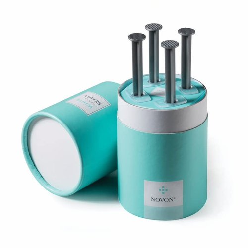 White Dental Beauty Teeth Whitening Kit Configuration; 4 Syringes of 3 ml Teeth Whitening Gel Powered By NOVON® Technology. Includes Kit, Boil & Bite Whitening Trays, and Case (10% Carbamide Peroxide)