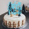 1 PCS Baby It's Cold Outside Cake Topper Glitter Winter Snowflake Baby Shower Cake Pick Decorations for Winter Snowflake Baby Shower Kids Birthday Party Supplies Blue