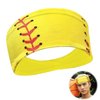 Yellow Softball Headband Breathable Elastic Headband Sports Hairbands Yoga Sweatbands Running Hair Bands Fitness Headband Thick Ball Print Elastic Head Wrap Hair Band