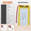YDL 3.7V 1200mAh 503365 Lipo Battery Rechargeable Lithium Polymer ion Battery Pack with PH2.0mm JST Connector