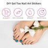 DUKASOU Semi Cured Gel Toenail Strips, 26 PCS Gel Toenail Stickers for Any UV Lamps(Not Included), Gel Pedicure Strips for Women, Long Lasting Gel Nail Wraps(Ocean Green French)