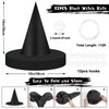 12pcs Halloween Black Witch Hats Decorations for Halloween Costume & Cosplay Women Kids Party Favors Dressing Up, Thickened Hanging Wizard Hats Bulk with Rope and Hooks, Floating Witches Hat for Front