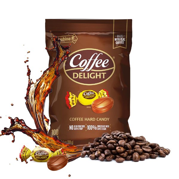 Colombina Coffee Delight Hard Candy - Pack of 100 Gluten Free Coffee-Flavored Candies Made w/Real Colombian Coffee (100 Count) - (13.4oz - 380g)