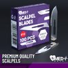 MedHelp Disposable Scalpel Blades #10 Pack of 100, Size 10 Surgical Blades, High Carbon Steel Dermaplane Blades. Individually Wrapped Scapel Blade, Sterile