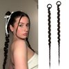 Dreamlover Long Braided Ponytail Extensions for Women, Girls Braided Pony Tail Hair Extensions with Hair Ties, Synthetic Y2K Hair Bun Extensions, Stylish Hair Extension Braids, Dark Brown, 2 Pieces