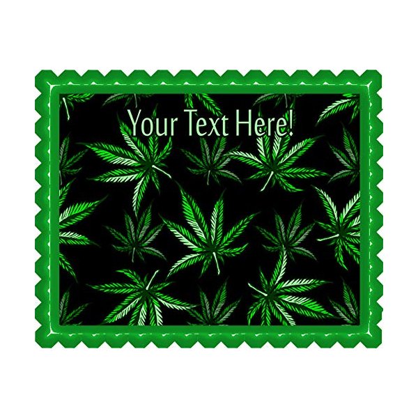 Weed Leaf - Edible Cake Topper - 7.5" x 10" (1/4 sheet) rectangular