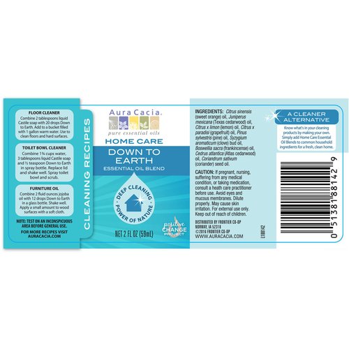 Aura Cacia Down To Earth Essential Oil Blend for Home Care, 2 Fluid Ounce