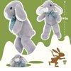 BENINY Easter Bunny Stuffed Animal in 3 Colors, Cute Stuffed Bunny Plush Toys Gift for Girls Kids,14 Inches (Grey/White/Pink)