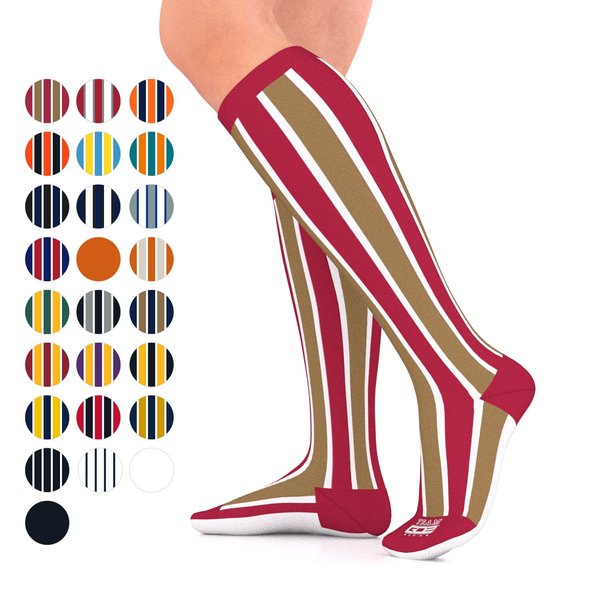 Go2Socks GO2 Team Gear Compression Socks for Men Women Nurses Runners 15-20 mmHg (Medium) - Best Performance Recovery Circulation Stamina Maternity Travel - (SF L)