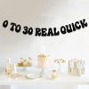 0 to 30 Real Quick Banner, 30th Birthday Decorations, Cheers to 30 Years Decor, Funny Thirty Birthday Party Supplies Black Glitter
