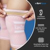 RiptGear Knee Compression Sleeve - 2 Pack - Braces for Knee Pain - Compression for Arthritis, Meniscus Tear, Running - Support for Women and Men - Sleeves Weightlifting Petite (Small, Pink (2 Pack))