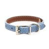 Luxury Italian Leather Tuscany Dog Collar - Light Blue - 10