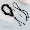 Framendino, 8 Pack Black Adjustable Length Elastic Satin Hair Ties Sliding Ponytail Holders Hair Band for Afro Puff Women Hair Accessories