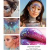 Body Glitter Gel, JetlagClock - Face Glitter Body Gel, Singer Concerts Music Festival Rave Accessories for Face Eye Lip Hair, Mermaid Face Glitter Gel, Festival Glitter Makeup (White+Pink)100ml