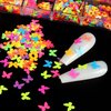 Luminous Nail Art Sequins, Fluorescent 3D Nail Glitter Flakes Design, Butterfly Flowers Stars Heart Letters Nail Decorations Holographic Acrylic Supplies Accessories False Nails Manicure Confetti Kit