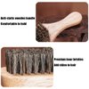 Wooden Boar Bristle Hair Brush and Comb Set for Women and Men, Paddle Boars Hairbrush for Smoothing Fine Thin Hair, Peach Wood Comb for Detangling Hair, Make Hair Shiny and Soft
