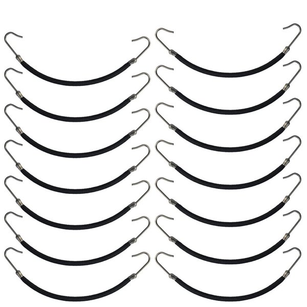Miayon 24 Pieces Ponytails Hooks Elastic Band Hair Clips Rubber Bands Holder Hair Styling for Women Girls Black