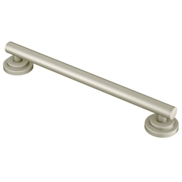 Moen YG0712BN Bathroom Safety 12-Inch Stainless Steel Modern Bathroom Grab Bar, Brushed Nickel
