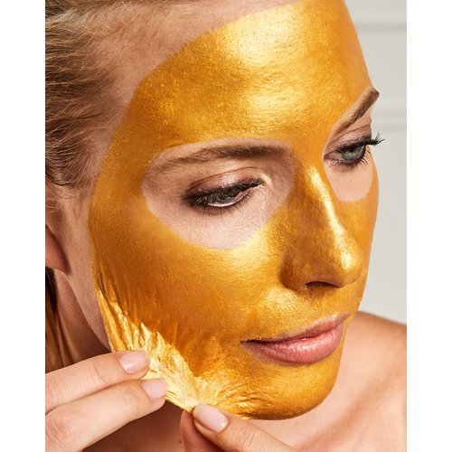 Gold Gel Collagen Facial Masks - 24K Gold Firming Face Mask -Gold Face Mask(5 pc) -Vegan Gold Facial Mask -Anti Aging, Puffiness, Moisturizing, Deep Tissue Rejuvenation and Hydrates Skin