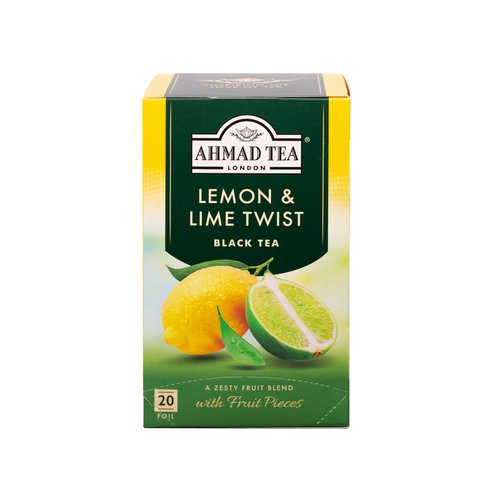 Ahmad Tea Lemon & Lime Twist Black Tea, 20-Count Boxes (Pack of 6)