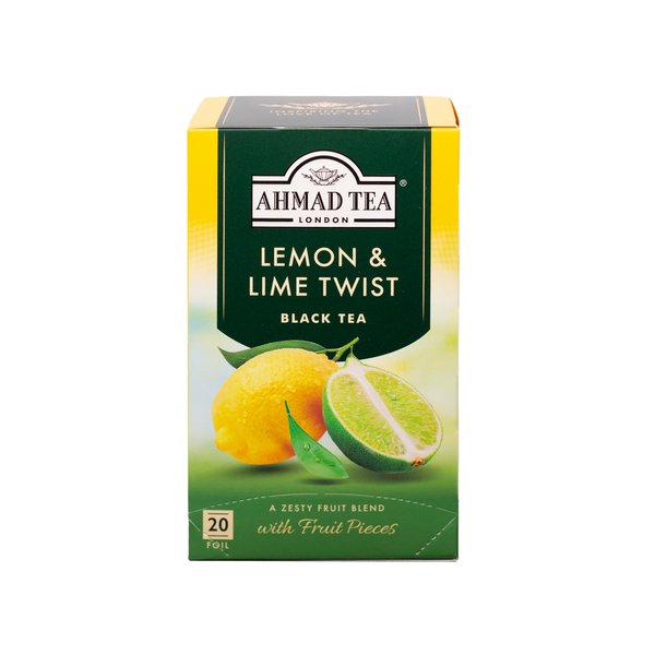 Ahmad Tea Lemon & Lime Twist Black Tea, 20-Count Boxes (Pack of 6)