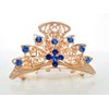 Medium rose gold metal crystal filigree hair claw clip (Primary color: Multi-color)