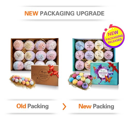 Beautifier Life Dry Skin Moisturizer Bath Bombs Gift Set 12, with Relaxing Scents Made from Essential Oils for Bubble and Spa Bath, Handmade Christmas Gifts for Her / Him, Wife, Girlfriend