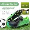 Hanani Kids Soccer Shoes Boys Baseball Cleats Girls Softball Cleat Outdoor & Indoor Firm Ground Youth Football Shoe Anti-Slip Comfortable Flexible Running & Training Unisex Child Black/Green