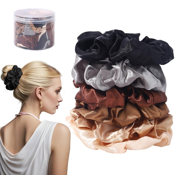 AUDTOPE 12PCS Satin Silk Scrunchies Hair Ties for Women Girls,Satin Scrunchies Silk Hair Ties Silk Scrunchies Silk Scrunchies for Hair Hair Bands Ribbon Hair Bows Hair Accessories for Women Girls