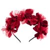 Flower Crown Hairband Hair Ornaments Bride Party Prom Decor Princess Headpiece Girls hair hoop.(F40-Red)