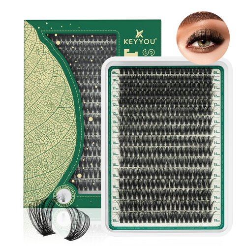 Lash Clusters 320Pcs Eyelash Clusters 80D 0.05D Curl 9-18MIX Clusters Lashes Super Soft Cluster DIY Eyelash Extension at Home(80D-0.05D,9-18MIX)
