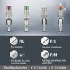 EZTAT2 100 Pcs Revolution Tattoo Cartridge Needles Assorted 3RL 5RL 7RL 5RS 7RS 7M1 9M1 11M1 9CM 15CM with 2 Aluminum Grips Mixed Tattoo Needles for Rotary Pen Machine Supply