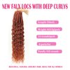 New Faux Locs Crochet Hair With Long Deep Curly Ends 24 Inch 8 Packs Ginger Color Ombre Goddess Soft Locs Synthetic Braids Prelooped Dreadlock Hair Extensions (24inch, 350#)