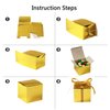 COTOPHER 60pcs Wedding Favor Boxes, Paper Gift Boxes 3x3x3 Inches Small Gift Boxes with Ribbons Small Boxes for Gifts, Crafting, Cupcake, Candy, Bridesmaid Proposal Boxes (Metallic Gold)